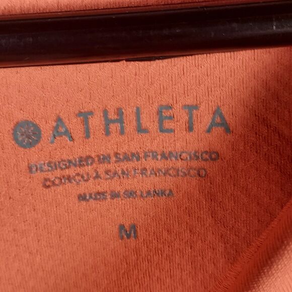 Athleta Women’s M Orange Crop Tank High Neck Racer‑Back Activewear - Picture 3 of 14